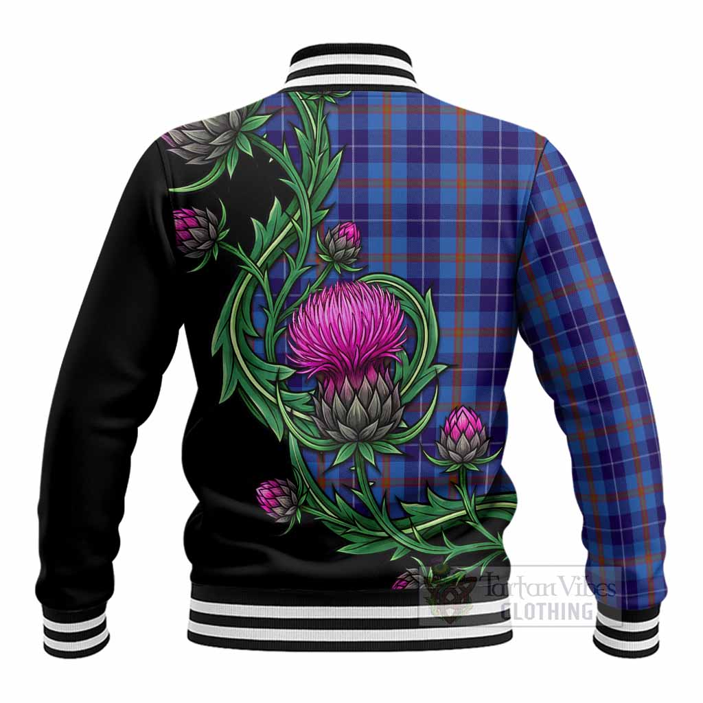 Bryson Tartan Baseball Jacket Resilient Scottish Thistle - Tartan Vibes Clothing
