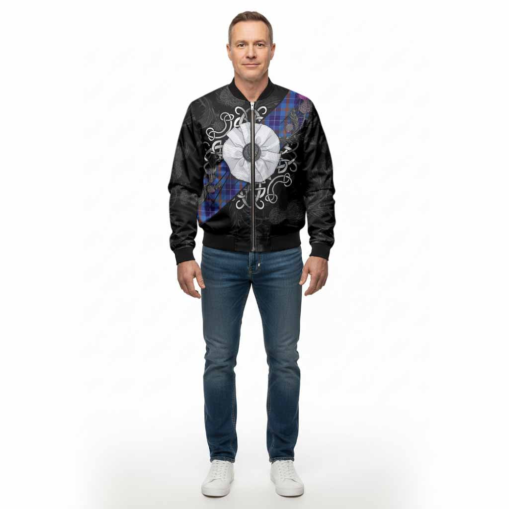 Bryson Tartan Bomber Jacket Jacobite White Rose - Tartan Vibes Clothing