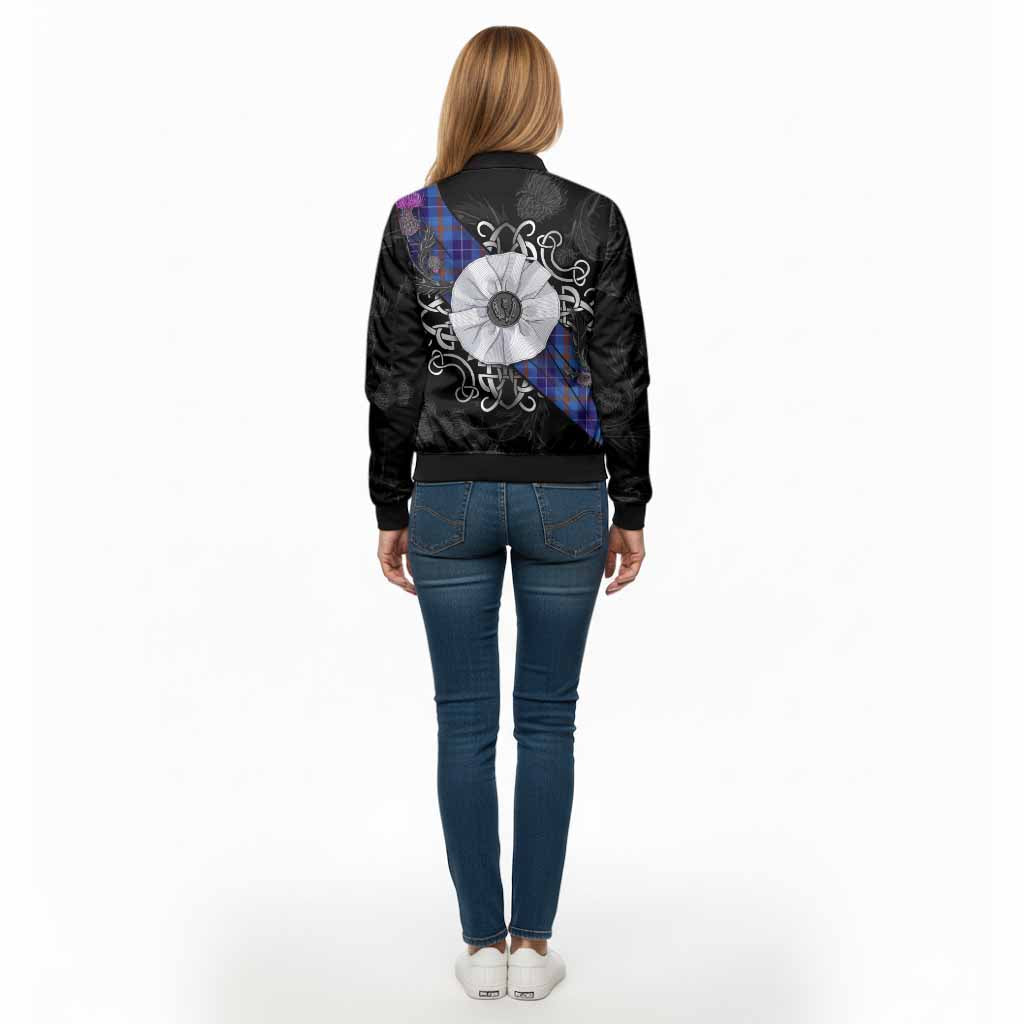 Bryson Tartan Bomber Jacket Jacobite White Rose - Tartan Vibes Clothing