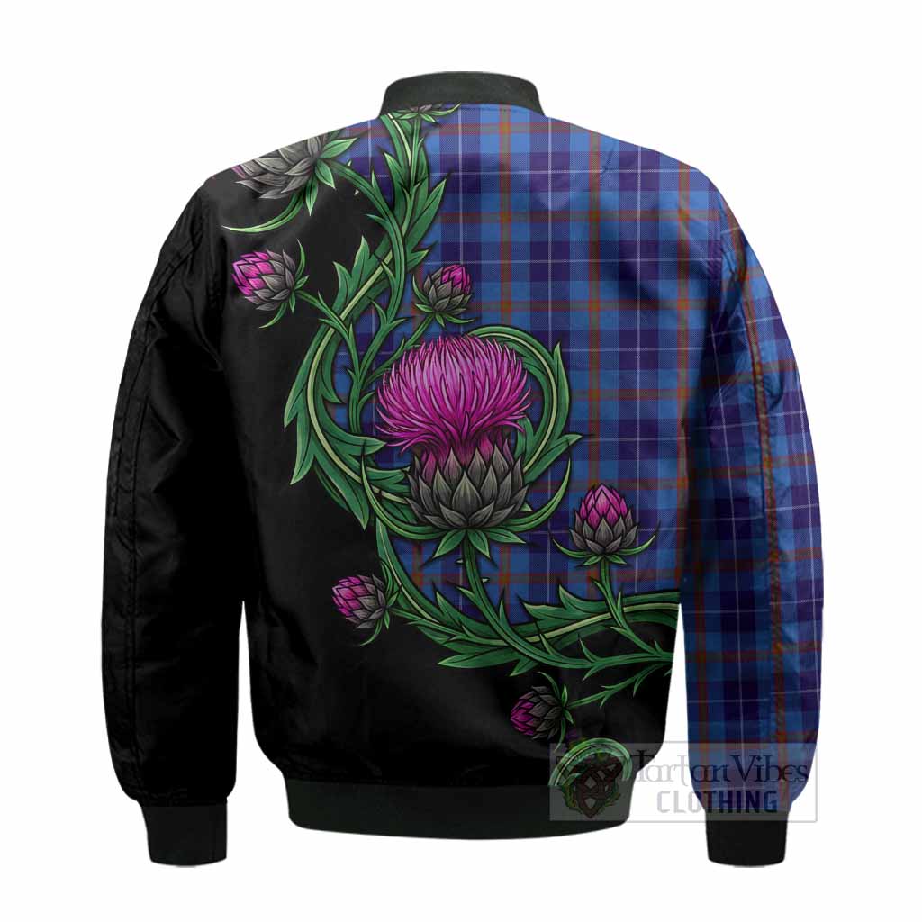 Bryson Tartan Bomber Jacket Resilient Scottish Thistle - Tartan Vibes Clothing