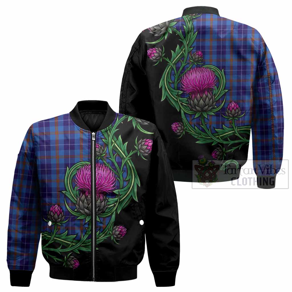 Bryson Tartan Bomber Jacket Resilient Scottish Thistle - Tartan Vibes Clothing