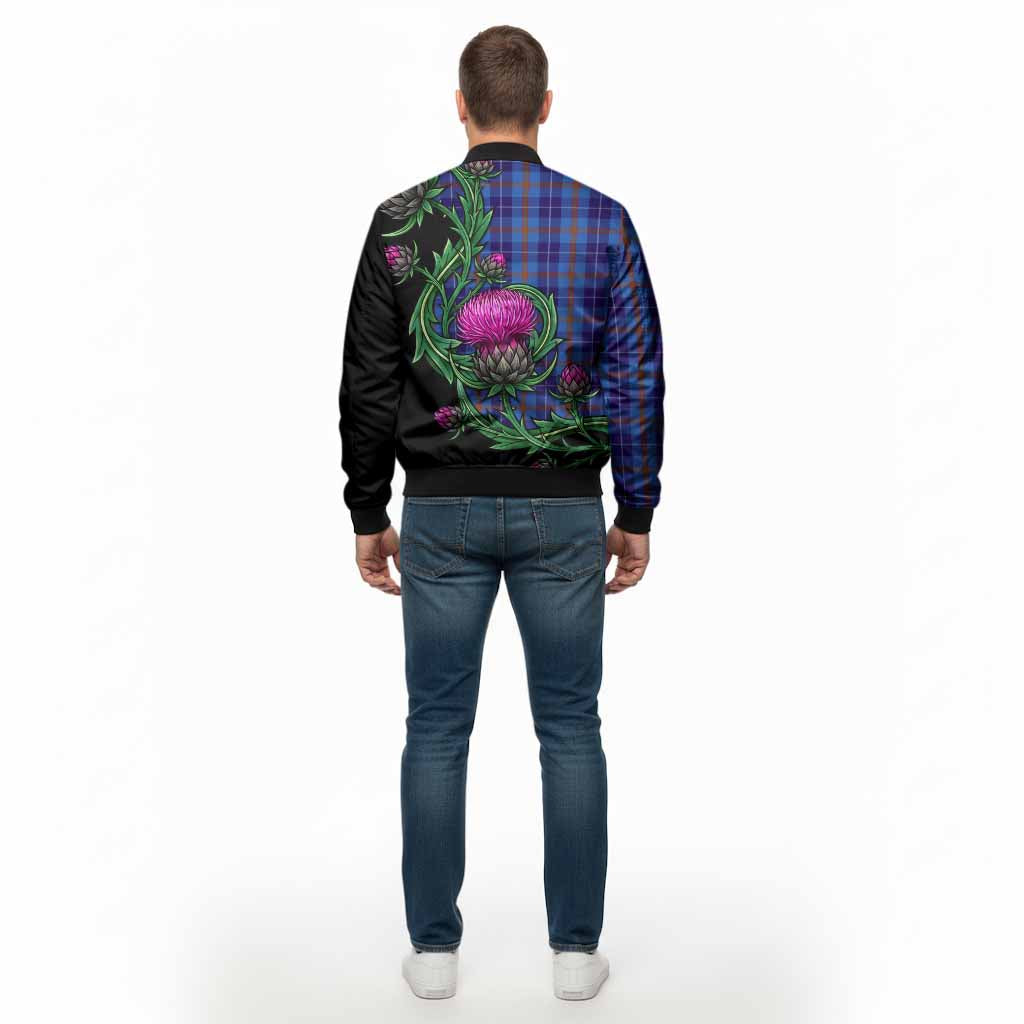 Bryson Tartan Bomber Jacket Resilient Scottish Thistle - Tartan Vibes Clothing