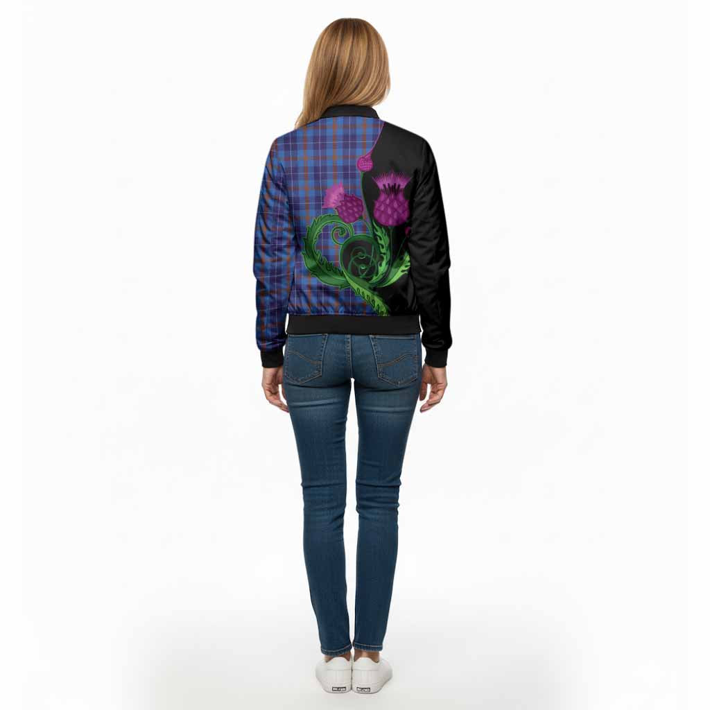 Bryson Tartan Bomber Jacket Traditional Scottish Thistle