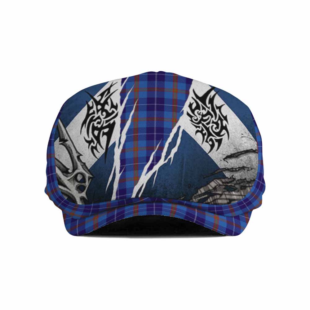 Bryson Tartan Flat Cap, Jeff Cap Scotland Flag Ripped Tribal Design