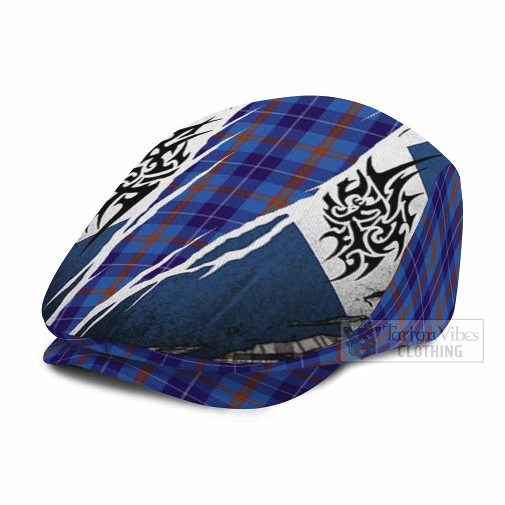Bryson Tartan Flat Cap, Jeff Cap Scotland Flag Ripped Tribal Design
