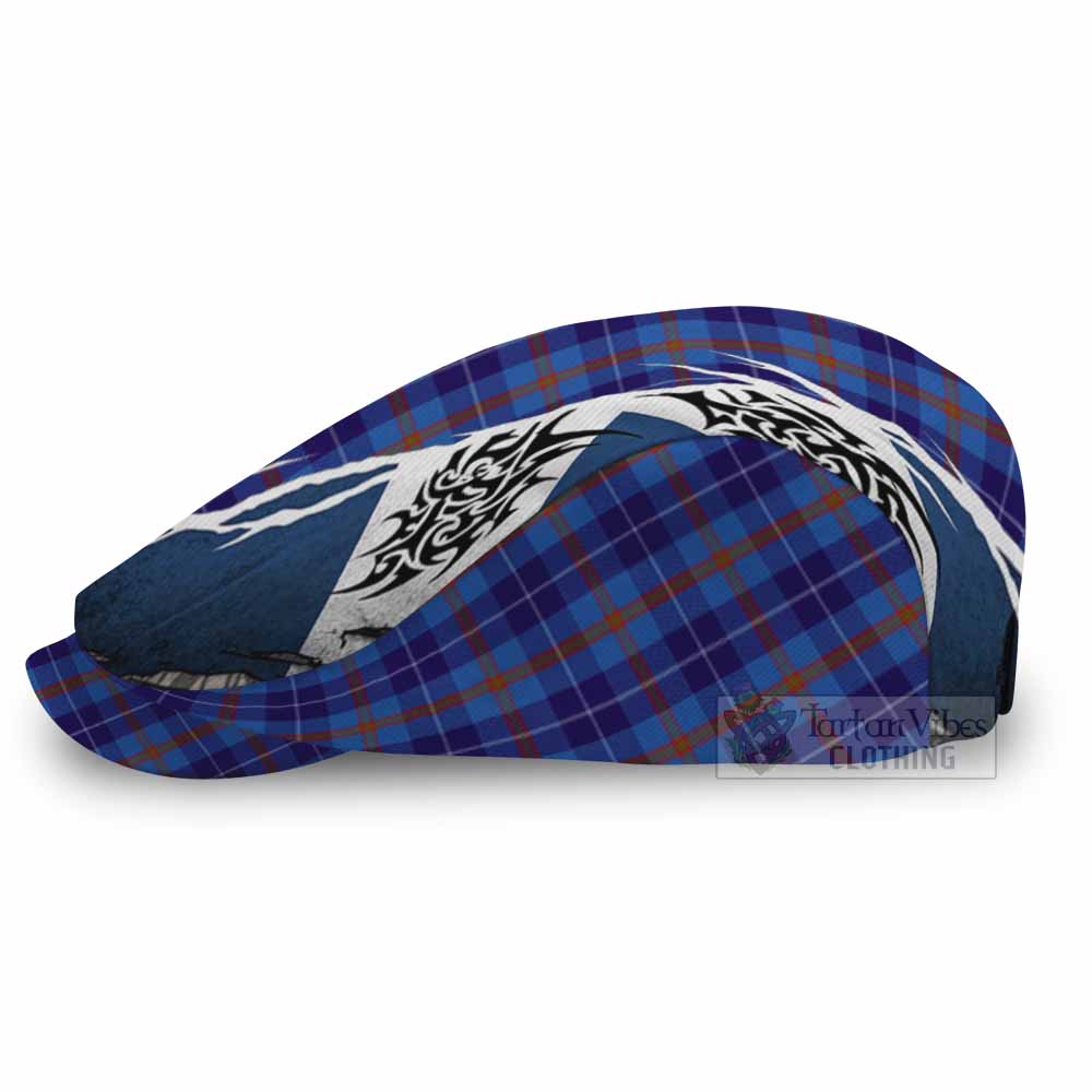 Bryson Tartan Flat Cap, Jeff Cap Scotland Flag Ripped Tribal Design