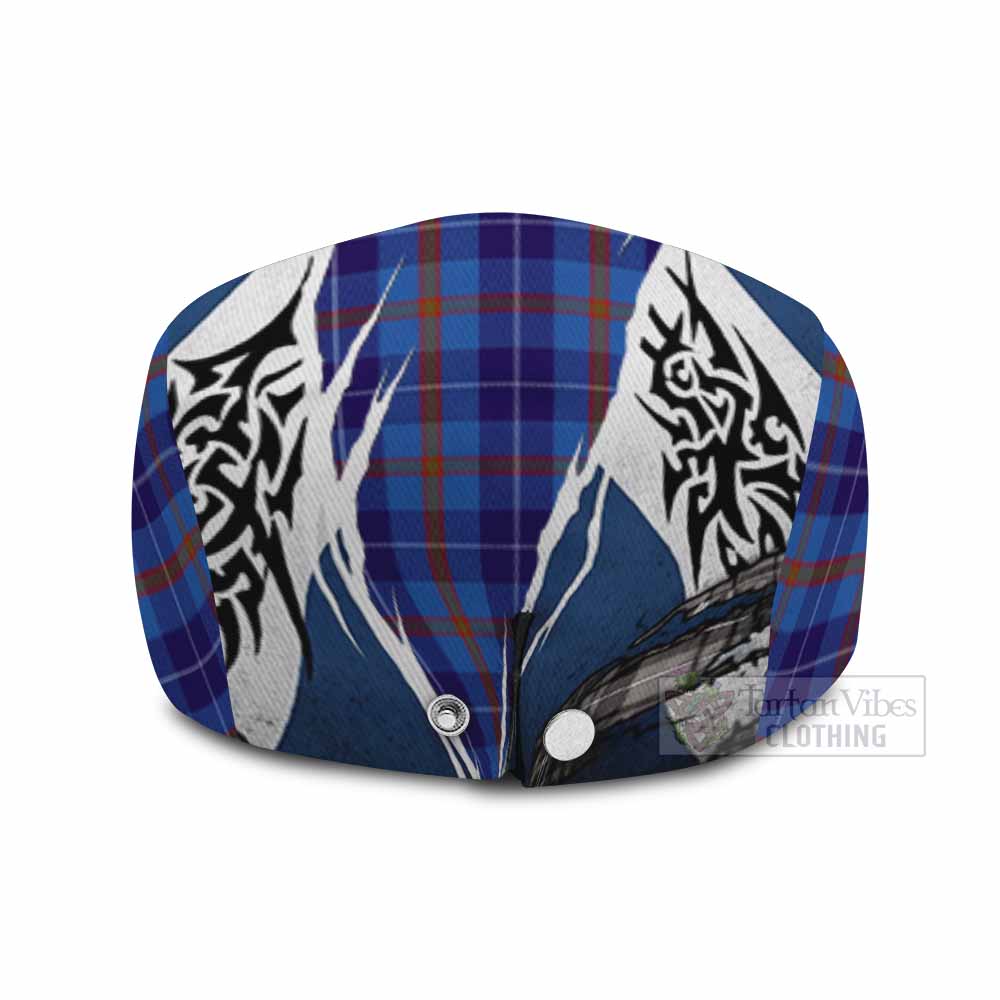 Bryson Tartan Flat Cap, Jeff Cap Scotland Flag Ripped Tribal Design