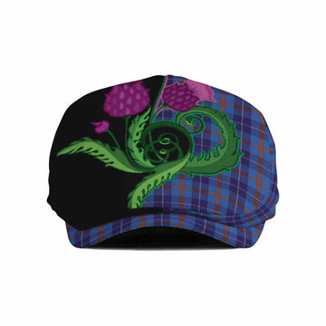 Bryson Tartan Flat Cap, Jeff Cap Traditional Scottish Thistle