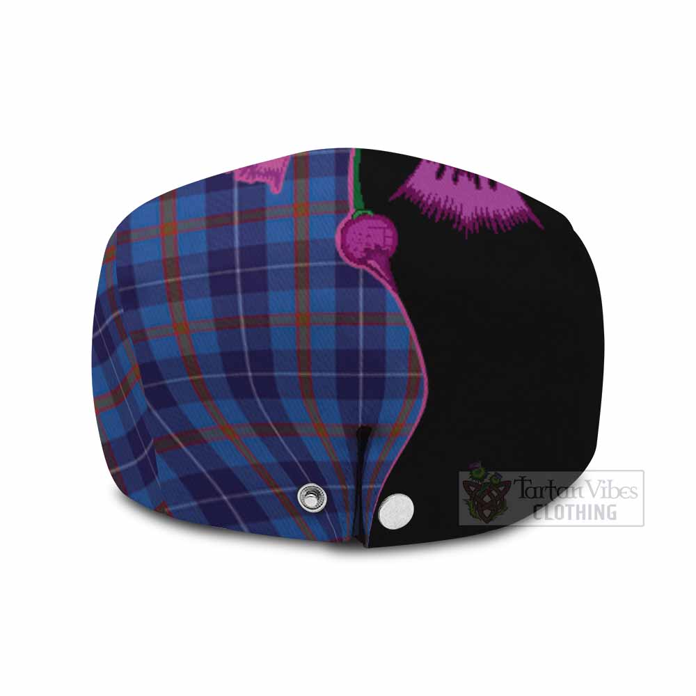 Bryson Tartan Flat Cap, Jeff Cap Traditional Scottish Thistle