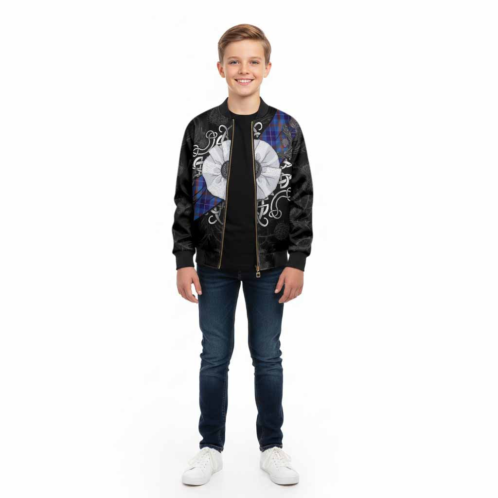 Bryson Tartan Kid Bomber Jacket Jacobite White Rose - Tartan Vibes Clothing