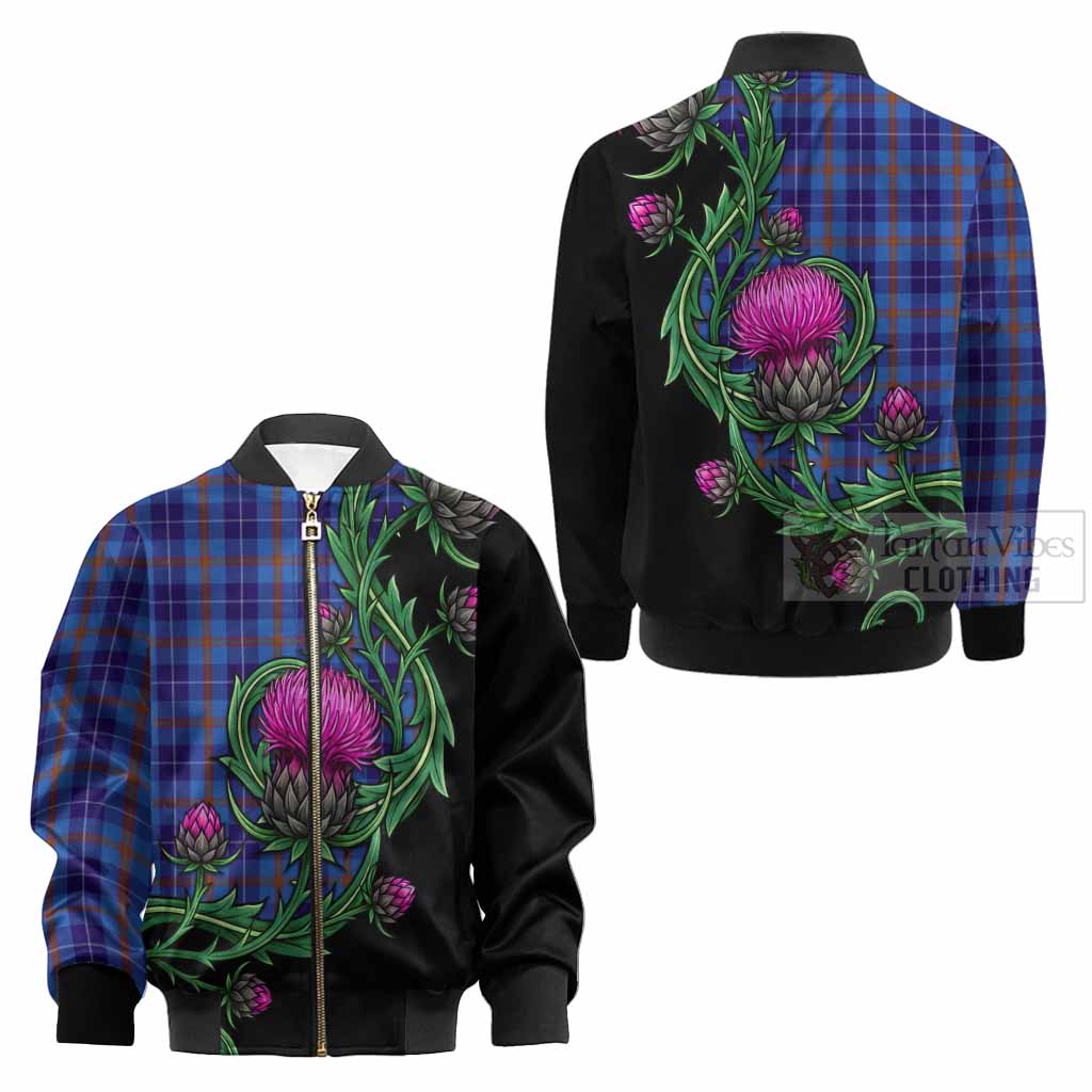 Bryson Tartan Kid Bomber Jacket Resilient Scottish Thistle - Tartan Vibes Clothing