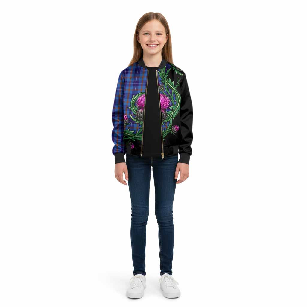 Bryson Tartan Kid Bomber Jacket Resilient Scottish Thistle - Tartan Vibes Clothing