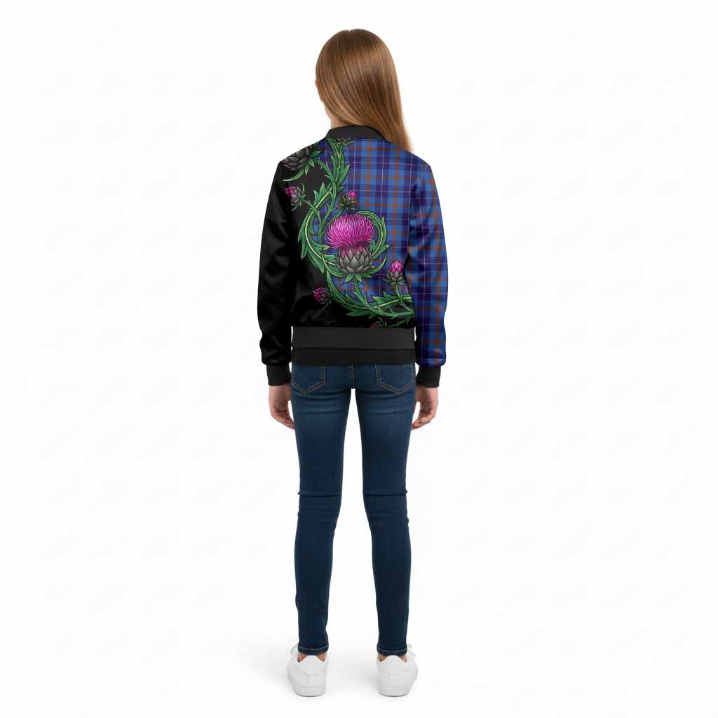 Bryson Tartan Kid Bomber Jacket Resilient Scottish Thistle - Tartan Vibes Clothing