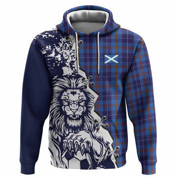 Bryson Tartan Scottish Hoodie Angry Lion With Soccer Ball Style