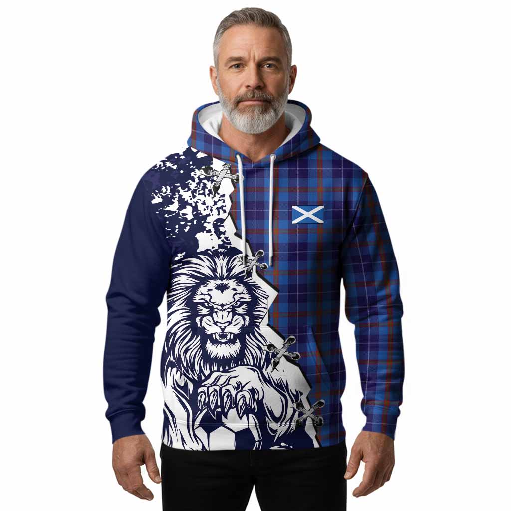 Bryson Tartan Scottish Hoodie Angry Lion With Soccer Ball Style