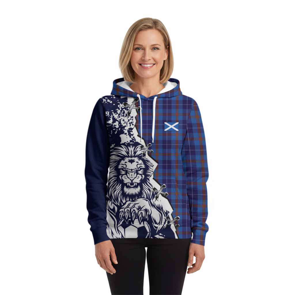 Bryson Tartan Scottish Hoodie Angry Lion With Soccer Ball Style