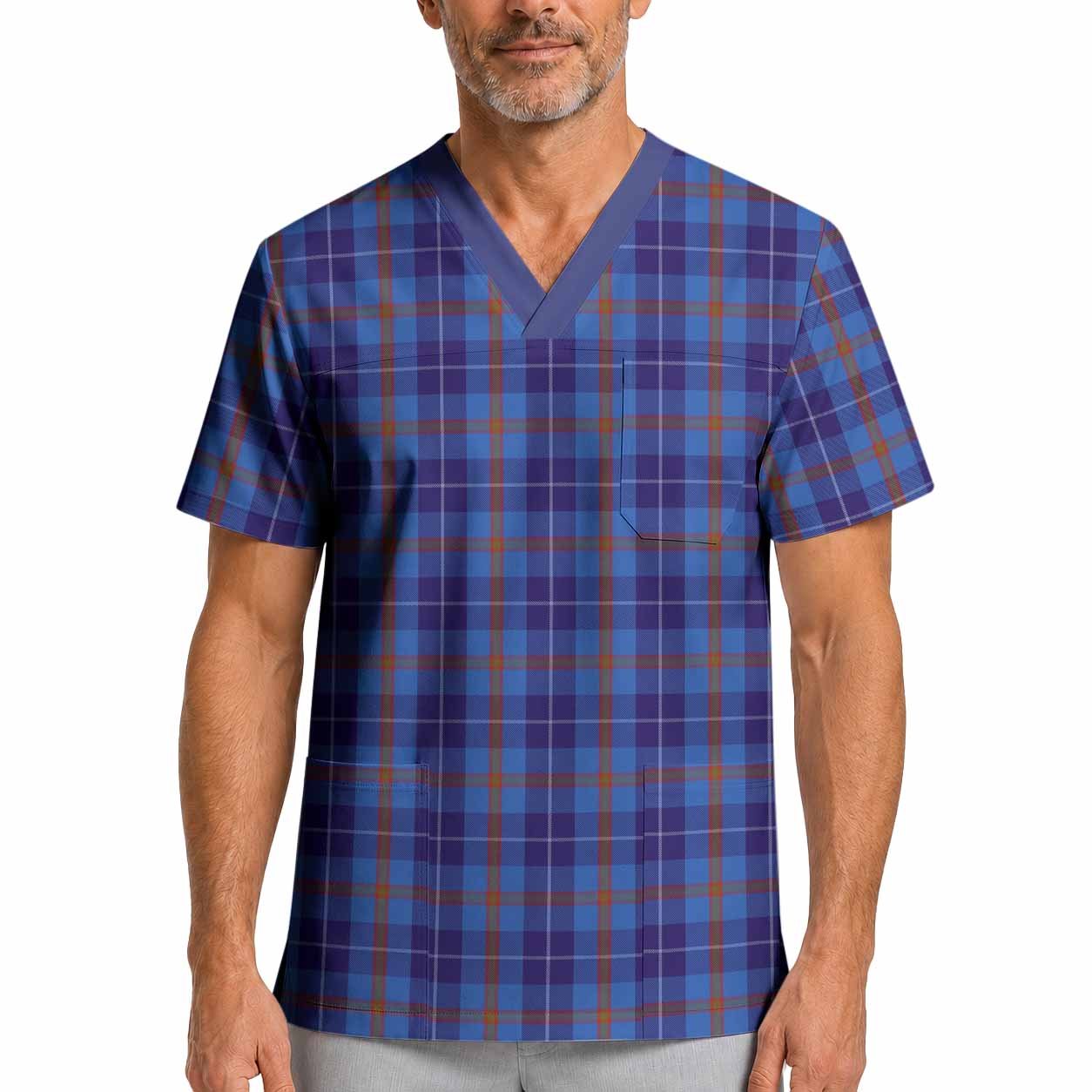 Bryson Tartan Scrub Top XL - Tartan Vibes Clothing