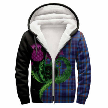 Bryson Tartan Sherpa Hoodie Traditional Scottish Thistle