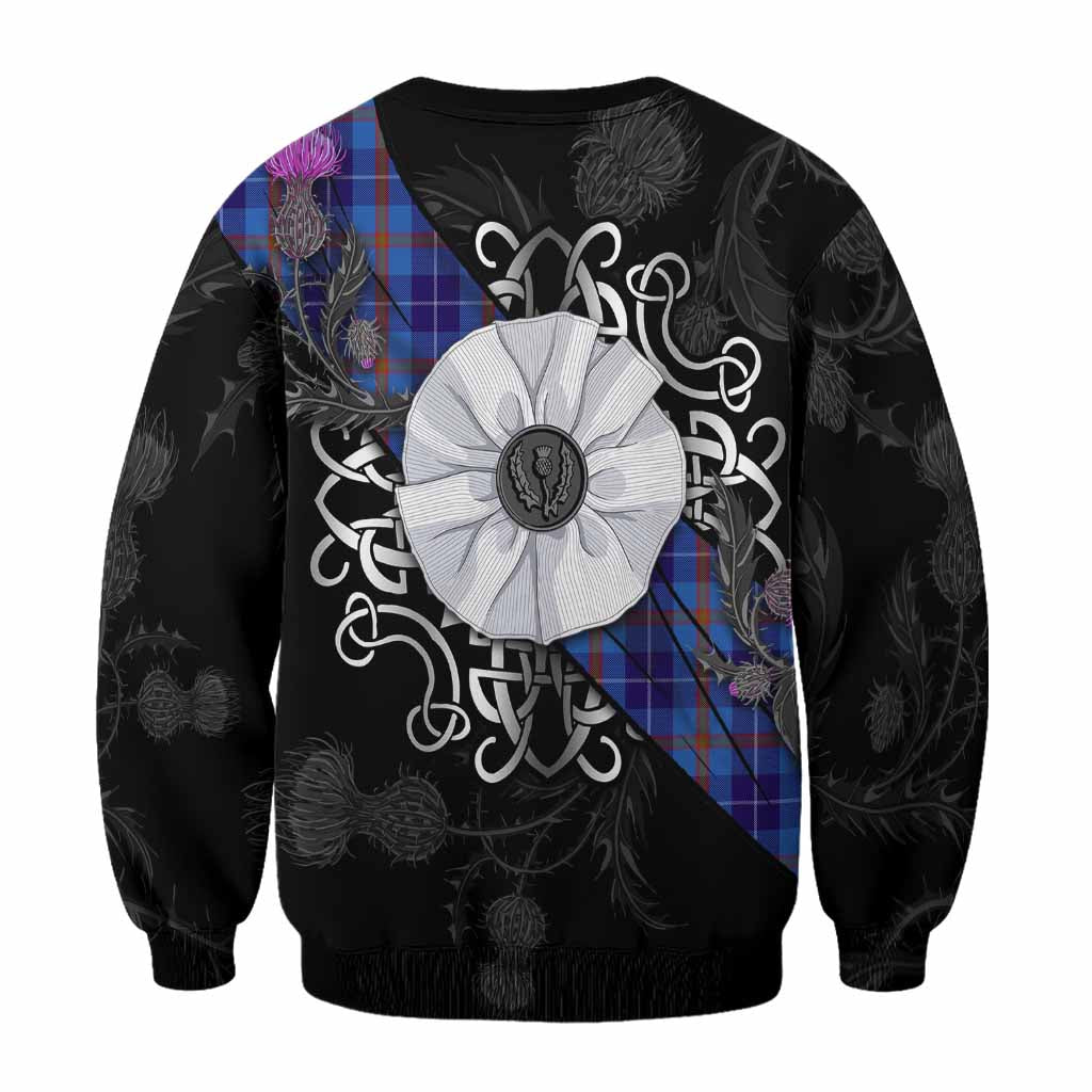 Bryson Tartan Sweatshirt Jacobite White Rose - Tartan Vibes Clothing