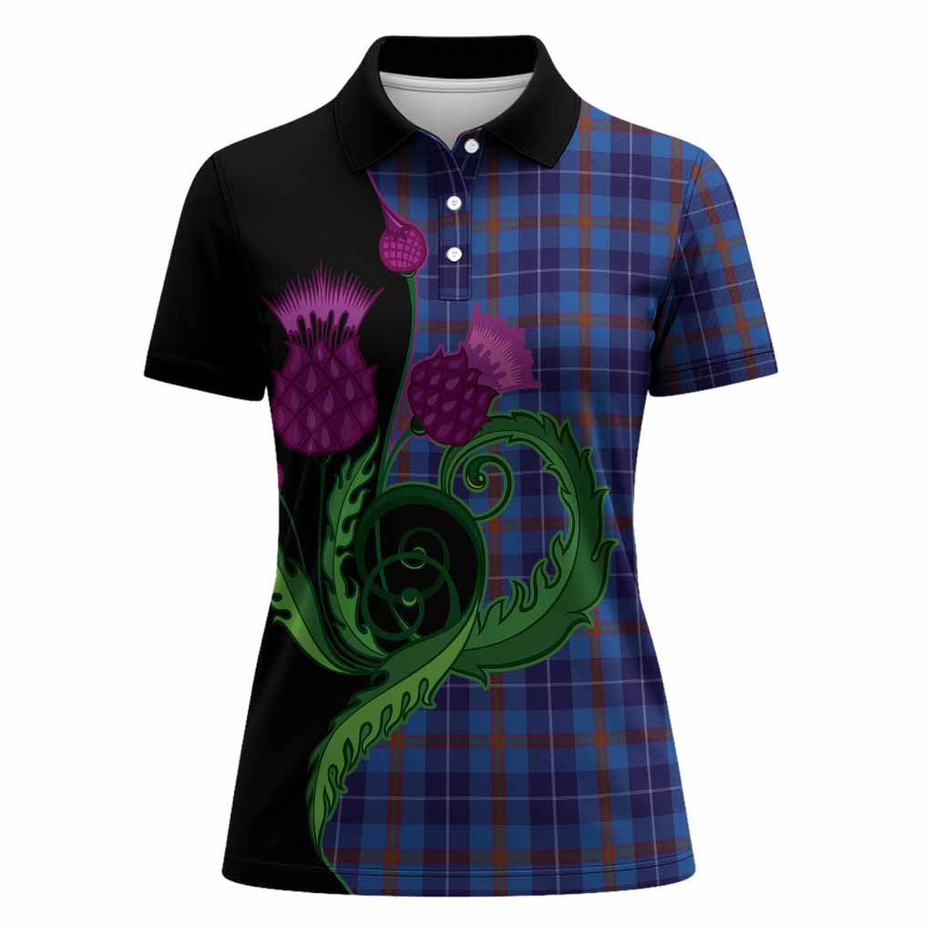 Bryson Tartan Women Polo Shirt Traditional Scottish Thistle