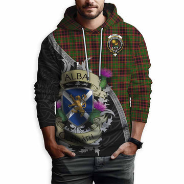 Tartan Vibes Clothing Buchan Tartan Family Crest Hoodie Lion Rampant Royal Thistle Shield Celtic Inspired