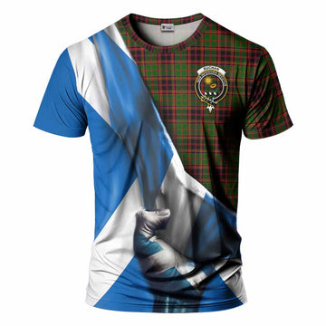 Tartan Vibes Clothing Buchan Tartan T-Shirt with Family Crest Scotland Patriotic Style