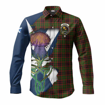 Buchan Tartan Family Crest Long Sleeve Button Shirt Scottish Thistle Celtic Inspired