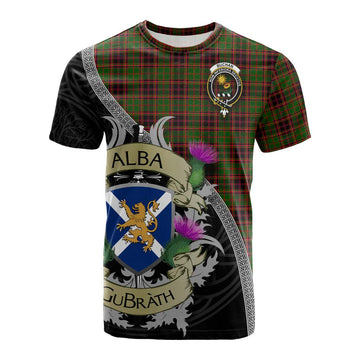 Tartan Vibes Clothing Buchan Tartan Family Crest Cotton T-shirt Lion Rampant Royal Thistle Shield Celtic Inspired