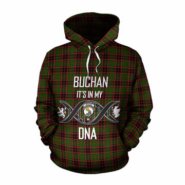 Tartan Vibes Clothing Buchan Tartan Cotton Hoodie with Family Crest DNA In Me Style