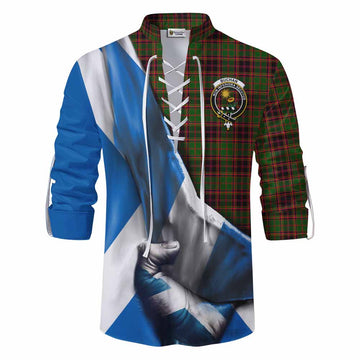 Buchan Tartan Ghillie Kilt Shirt with Family Crest Scotland Patriotic Style