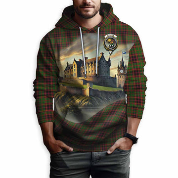 Tartan Vibes Clothing Buchan Tartan Family Crest Hoodie with Scottish Ancient Castle Style