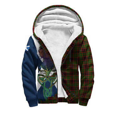 Buchan Tartan Family Crest Sherpa Hoodie Scottish Thistle Celtic Inspired