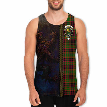 Tartan Vibes Clothing Buchan Tartan Family Crest Men's Tank Top Alba Gu Brath Be Brave Lion Ancient Style