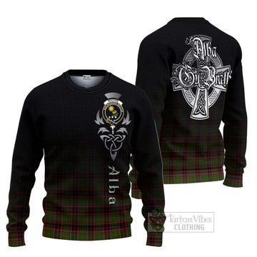 Tartan Vibes Clothing Buchan Tartan Knitted Sweater Featuring Alba Gu Brath Family Crest Celtic Inspired