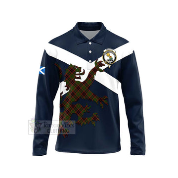Buchan Tartan Lion Rampant Long Sleeve Polo Shirt Proudly Display Your Heritage with Alba Gu Brath and Clan Name