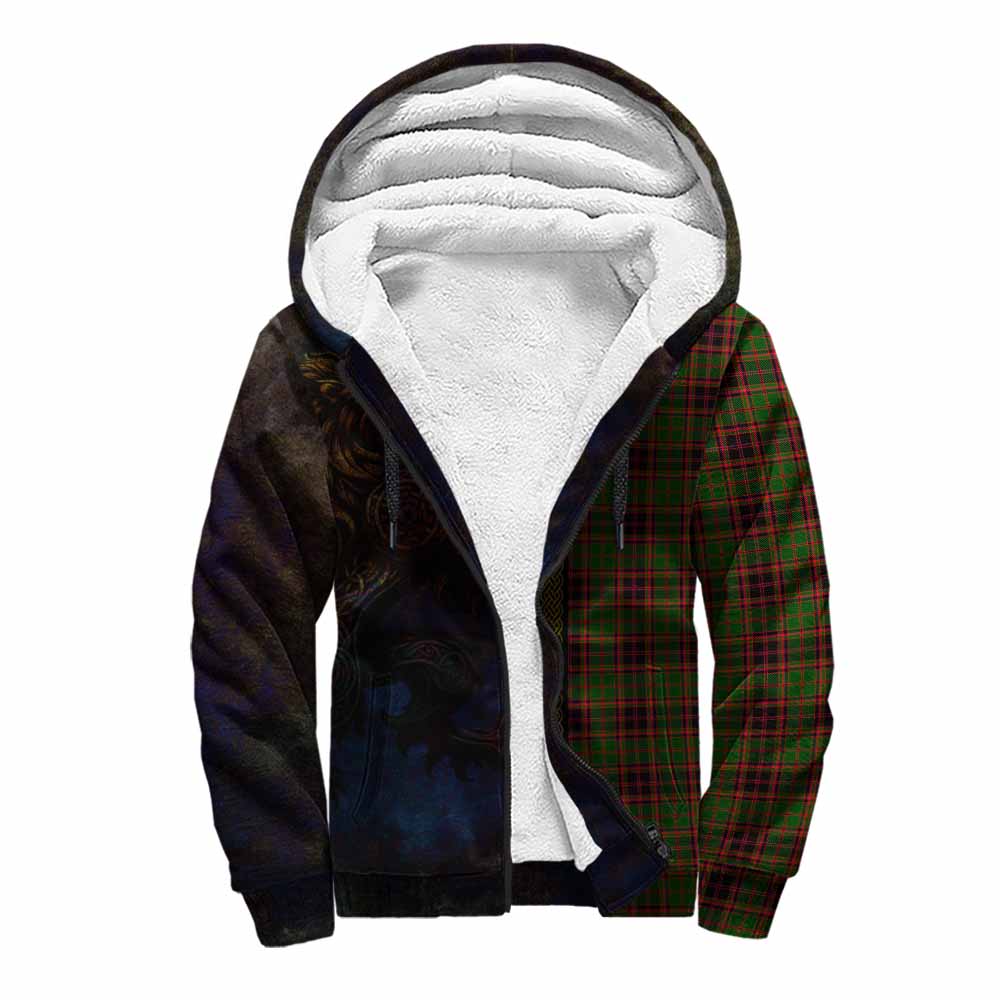 Tartan Vibes Clothing Buchan Tartan Family Crest Sherpa Hoodie Alba Gu Brath Be Brave Lion Ancient Style