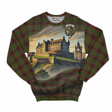 Buchan Tartan Family Crest Sweatshirt with Scottish Ancient Castle Style