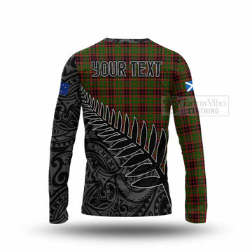 Tartan Vibes Clothing Buchan Crest Tartan Long Sleeve T-Shirt with New Zealand Silver Fern Half Style