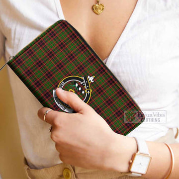 Buchan Tartan Women's Leather Wallet with Family Crest