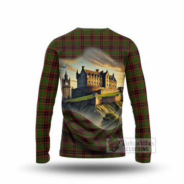 Buchan Tartan Family Crest Long Sleeve T-Shirt with Scottish Ancient Castle Style