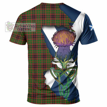 Tartan Vibes Clothing Buchan Tartan Family Crest T-Shirt Scottish Thistle Celtic Inspired