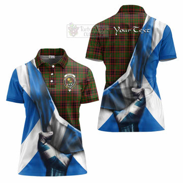 Tartan Vibes Clothing Buchan Tartan Women's Polo Shirt with Family Crest Scotland Patriotic Style