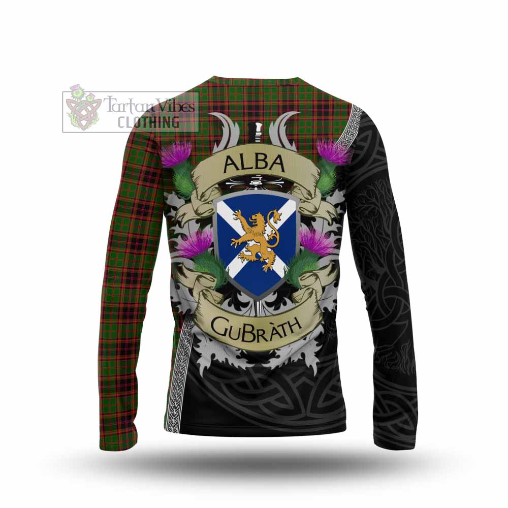 Tartan Vibes Clothing Buchan Tartan Family Crest Long Sleeve T-Shirt Lion Rampant Royal Thistle Shield Celtic Inspired