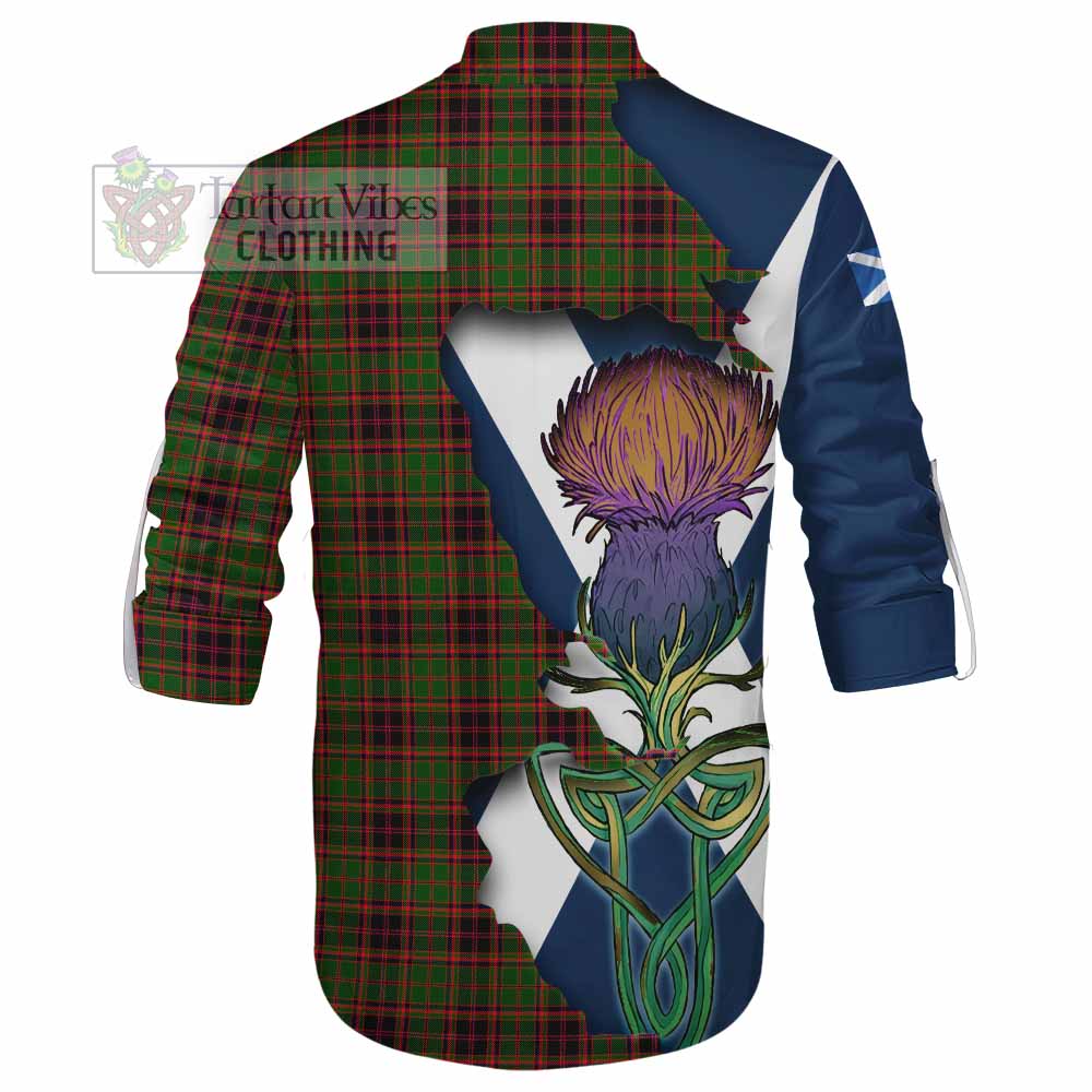 Tartan Vibes Clothing Buchan Tartan Family Crest Ghillie Kilt Shirt Scottish Thistle Celtic Inspired