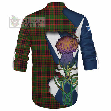 Tartan Vibes Clothing Buchan Tartan Family Crest Ghillie Kilt Shirt Scottish Thistle Celtic Inspired