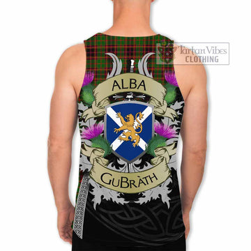 Tartan Vibes Clothing Buchan Tartan Family Crest Men's Tank Top Lion Rampant Royal Thistle Shield Celtic Inspired