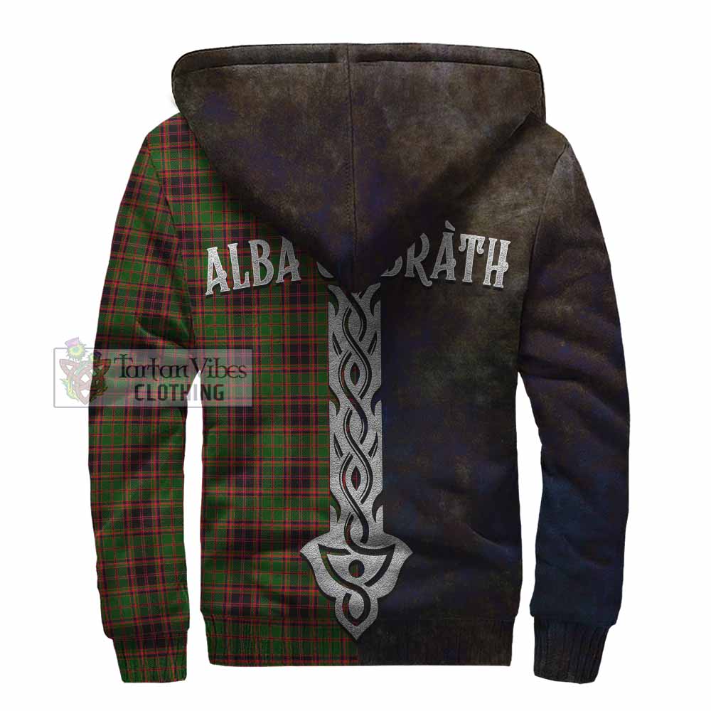 Tartan Vibes Clothing Buchan Tartan Family Crest Sherpa Hoodie Alba Gu Brath Be Brave Lion Ancient Style