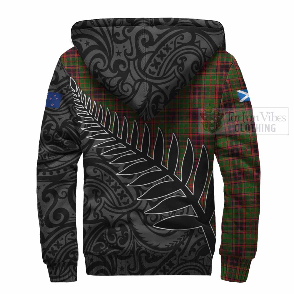 Tartan Vibes Clothing Buchan Crest Tartan Sherpa Hoodie with New Zealand Silver Fern Half Style