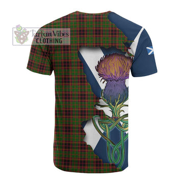 Tartan Vibes Clothing Buchan Tartan Family Crest Cotton T-shirt Scottish Thistle Celtic Inspired