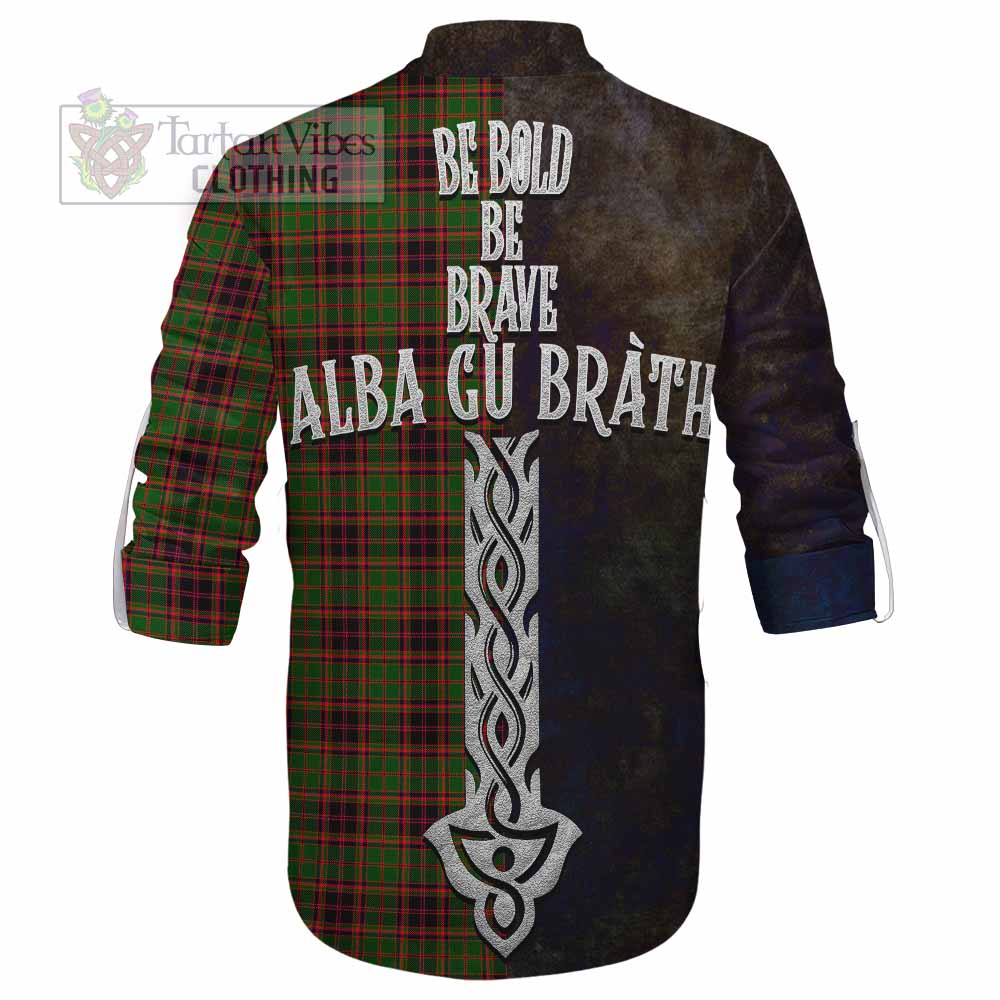 Tartan Vibes Clothing Buchan Tartan Family Crest Ghillie Kilt Shirt Alba Gu Brath Be Brave Lion Ancient Style